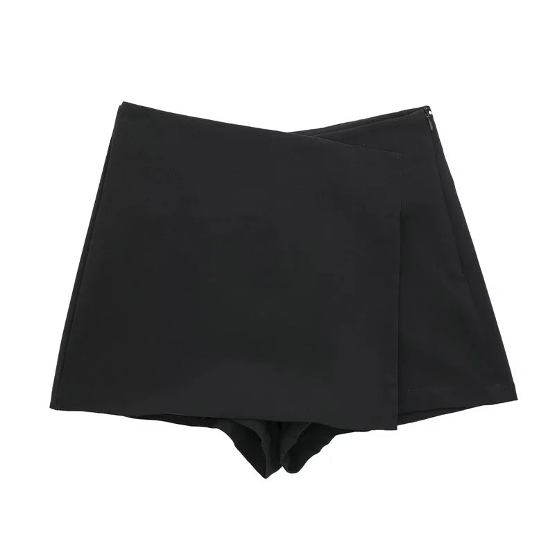 MUJER 2025 Asymmetric Skort For Women Black High Waist Mini Skirt Shorts Women Casual Bermuda Shorts Woman Summer Skirt Shorts - Matrix-studios.com
