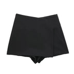 MUJER 2025 Asymmetric Skort For Women Black High Waist Mini Skirt Shorts Women Casual Bermuda Shorts Woman Summer Skirt Shorts - Matrix-studios.com
