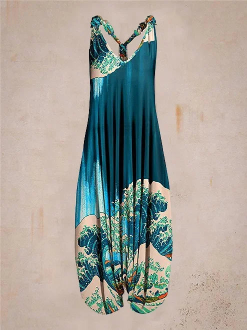 Wide Leg Bohemian Loose Overall Jumpsuit Ethnic Mandala Vintage Paisley Printing Women Rompers Backless Harem Bloomers Playsuit - Matrix Studios