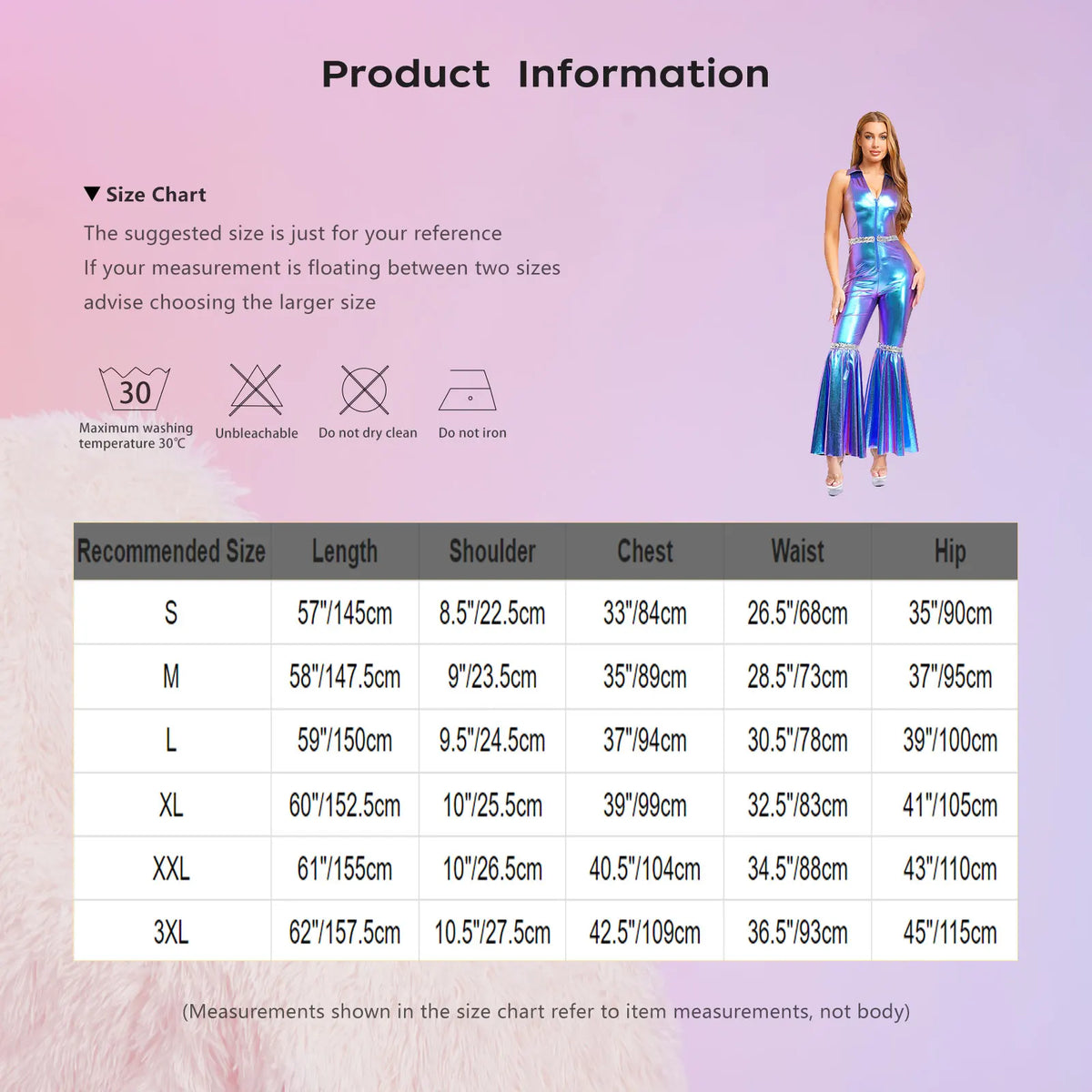 Adult Womens 70s Disco Rompers Lapel V Neck Sleeveless Front Zipper Sequins Bell Bottom Long Pants Jumpsuit Retro Jazz Dancewear - Matrix Studios
