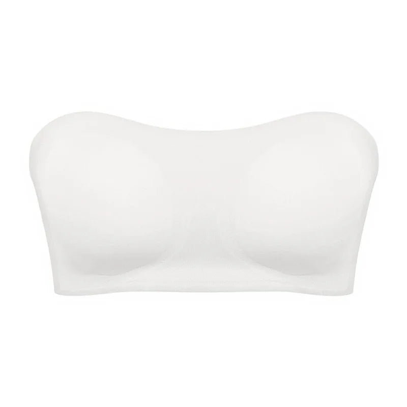 Women's Sexy Strapless Push Up Bra Removable Padded Seamless Ice Silk Top Women Invisible Beauty Back Anti-slip Off-shoulder Bra - Matrix Studios