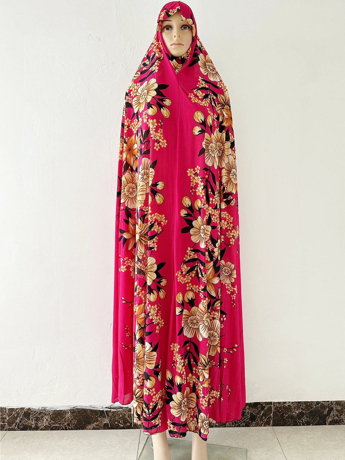 6XL  Muslim Womens Hooded Abaya African Sleeveless Prayer Garment Kaftan Dress With Hijab Floral Dubai Saudi Robe Ramadan - Matrix-studios.com