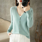 2026 New V-Neck Temperament Small Fragrant Wind Women Loose Sweater Coat Special Offer Cardigan ZHI D035 - Matrix Studios