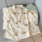 Embroidery Dog Sweet Fashion Cute Pajamas Set for Women Plaid Lapel Neck Elastic Waist Design Pajamas Short New Casual Nightwear - Matrix-studios.com