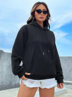 Solid Color Casual Hoodie For Female Pocket Creative Hoody All-Match Street Clothes Womens Fleece Unisex Pullovers - Matrix Studios