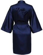Women Silk Satin Short Night Printing Robe Kimono Robe Fashion Bath Robe Sexy Bathrobe Femme Wedding Bride Bridesmaid M024