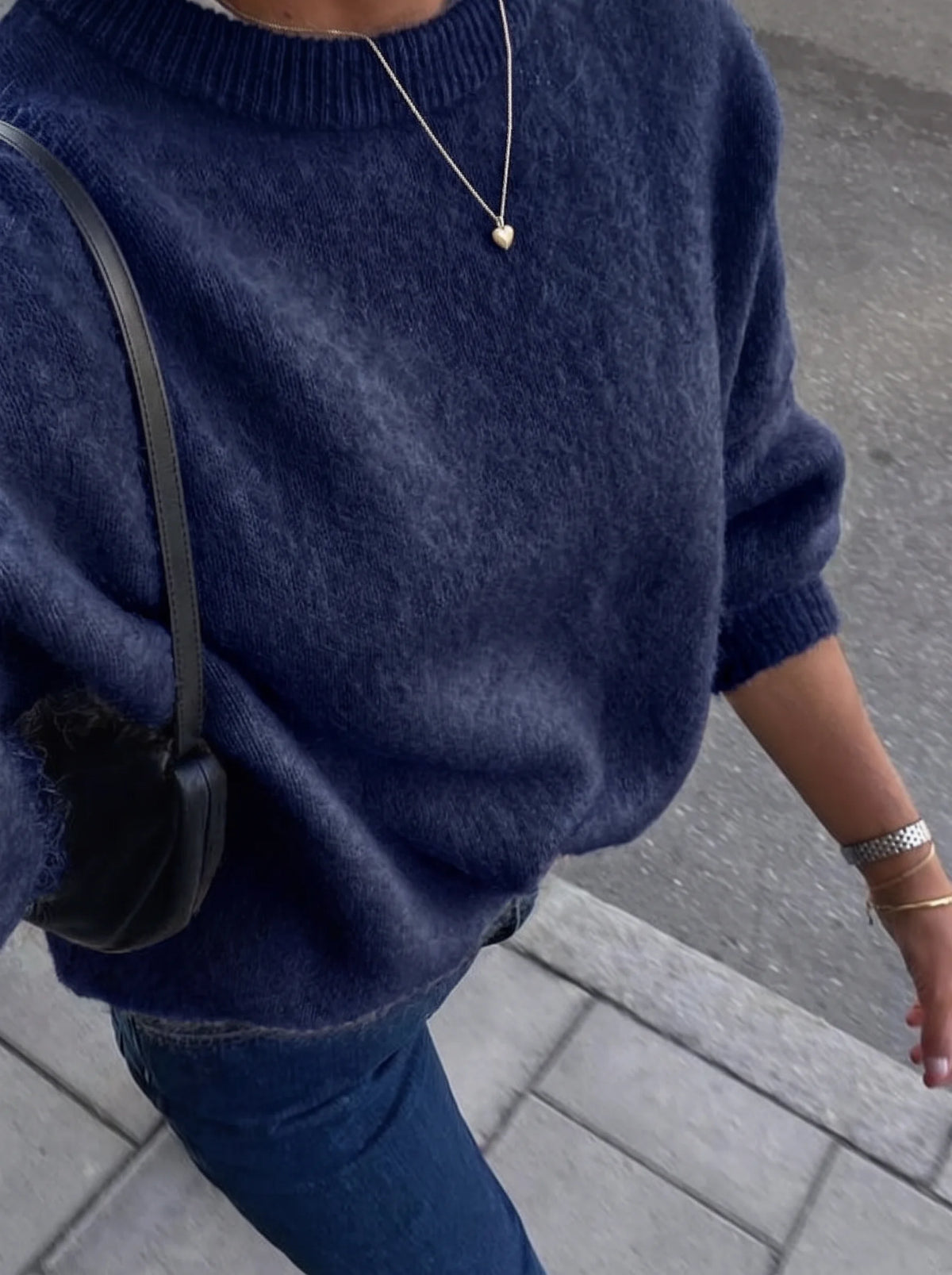 Hirsionsan Basic O Neck Basic Sleeve Sweater Women 2025 Oversized Short Knitted Wool Pullover Female Casual Thick Warm Soft Tops - Matrix Studios
