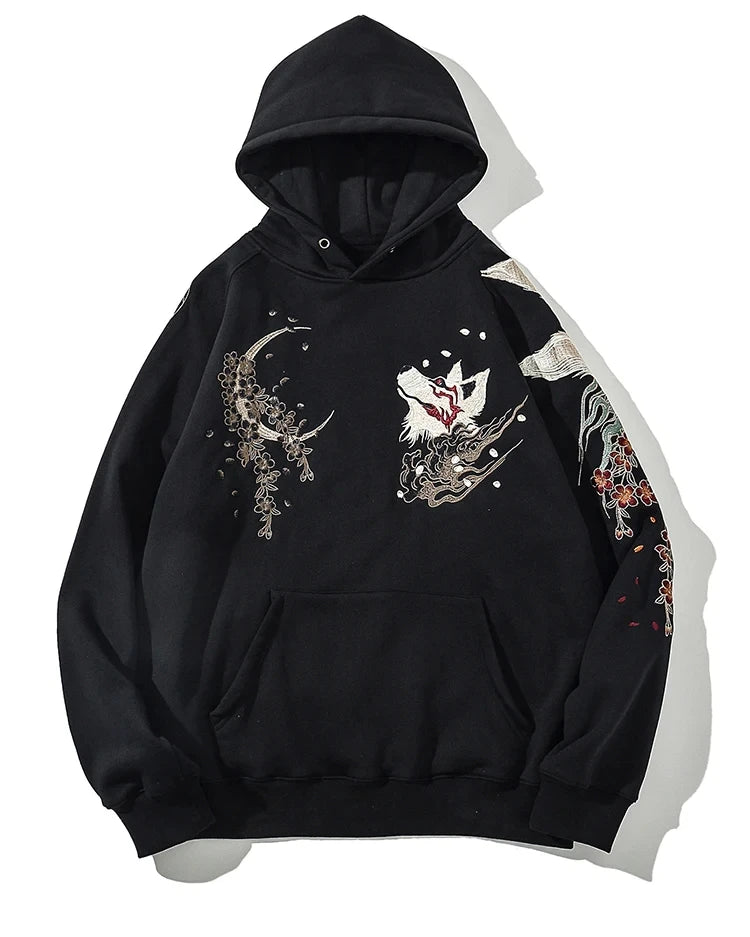 High Quality Embroidery Man Women Hoodies Harajuku 100% Cotton Hooded Sweatshirts Autumn Long Sleeve Black Pullover Loose Tops - Matrix Studios