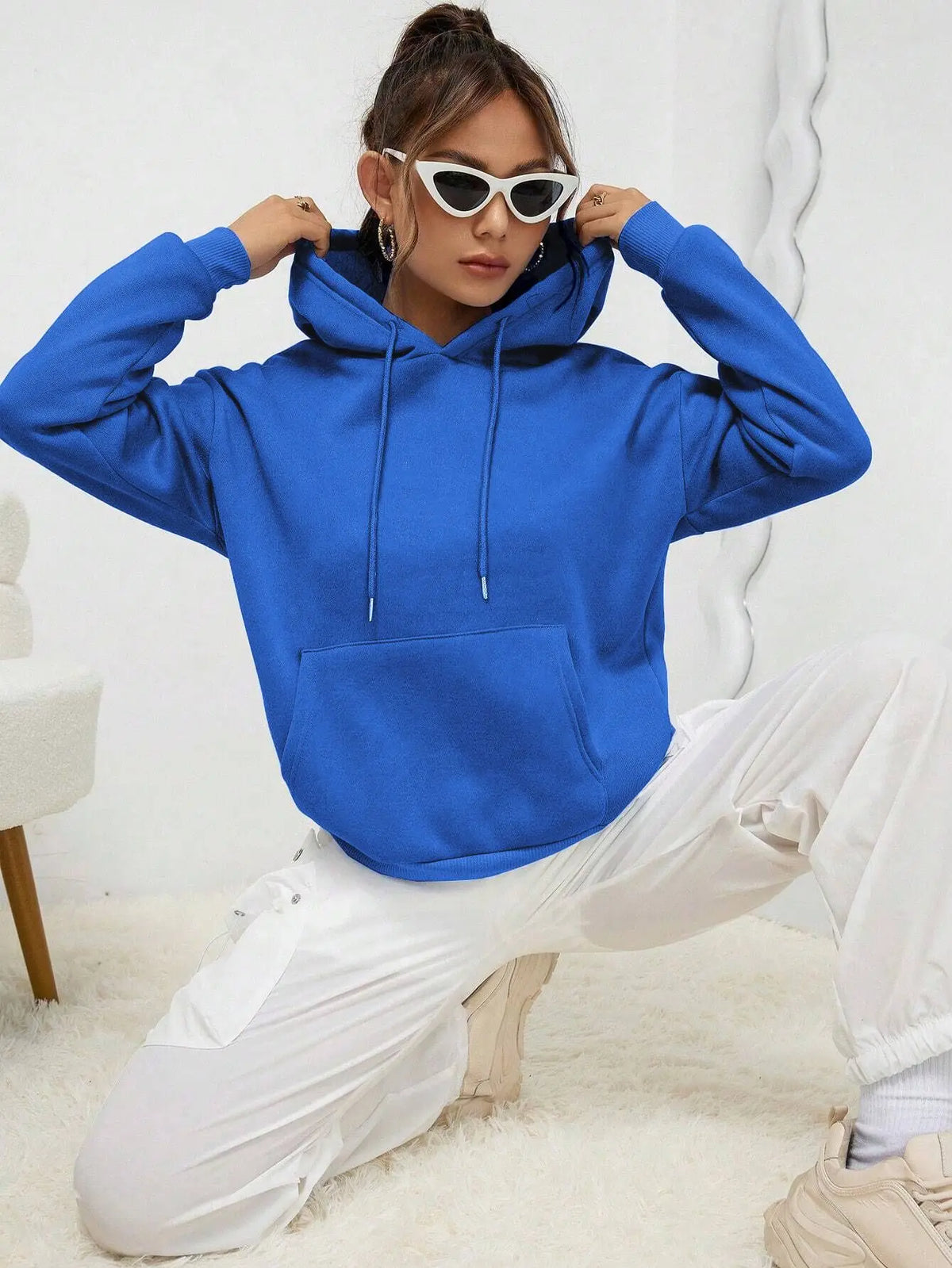 Solid Color Hoody For Female Autumn Fashionable Clothing Casual Fleece Pocket Hoodies Multicolor Unisex Women Streetwear - Matrix Studios