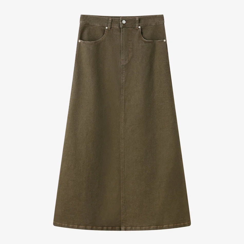AS SS26  stretch denim skirt fashion lady wear elastic fabric ( waist expands about 2-3cm) - Matrix-studios.com