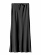 Brown Long Satin Skirts Women Luxury Maxi Autumn Summer High Waist Silk Black Skirt Long Straight Shining Beige Satin Skirt Maxi - Matrix-studios.com