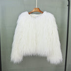 Colorful Warm Faux Women Fur Coat Loose Black White Pink Plush Coat Female Jacket Fur Autumn Winter Shaggy Outerwear - Matrix Studios