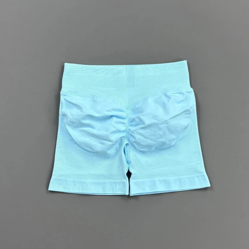 HISTELLO Gym Shorts 4.5" Women Fitness Sports Biker Shorts Low Waist Running Pants Workout Scrunch Butt Yoga Seamless Leggings - Matrix-studios.com