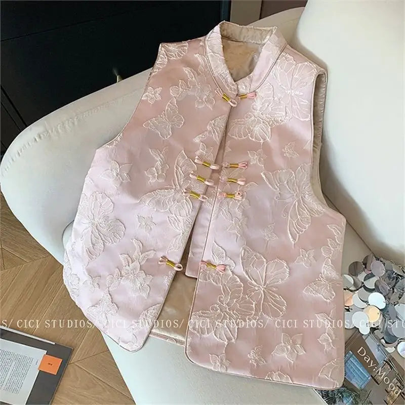 Thin Vest for Women Clothing Ethnic Style Print Vintage Clothes Streetwear Coats Women Jackets Chinese style Casual Summer - Matrix Studios