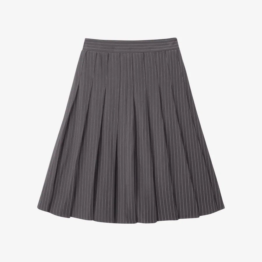 AS AW25 pinstripe collection slip dress + knit mockneck top + embroidery cableknit + stripe pleat skirt - Matrix-studios.com