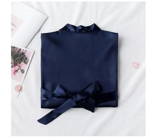 Wedding Bride Bridesmaid Robe Dressing Gown Sexy Women Bathrobe Nightgown Short Sleepwear Casual Flower Kimono Geisha M L XL - Matrix-studios.com