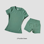 WAREBALL Women Yoga Set Gym Sportswear Sport Top Hight Waist Shorts Suit Fitness Workout Butt Lifting Short Tight Suit - Matrix-studios.com