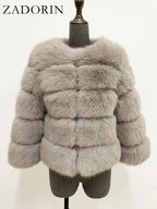 ZADORIN S-6XL Mink Coat Winter Black White Faux Fur Coat Woman Elegant Fluffy Faux Fur Jacket Top Short Fur Coats Woman Clothing - Matrix Studios