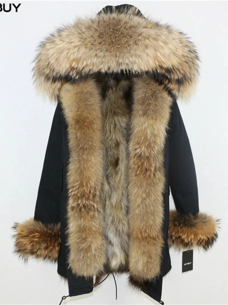 OFTBUY Winter Jacket Women Long Parka Real Fox Fur Coat Natural Raccoon Fur Collar Hood Thick Warm Streetwear Parkas New - Matrix Studios