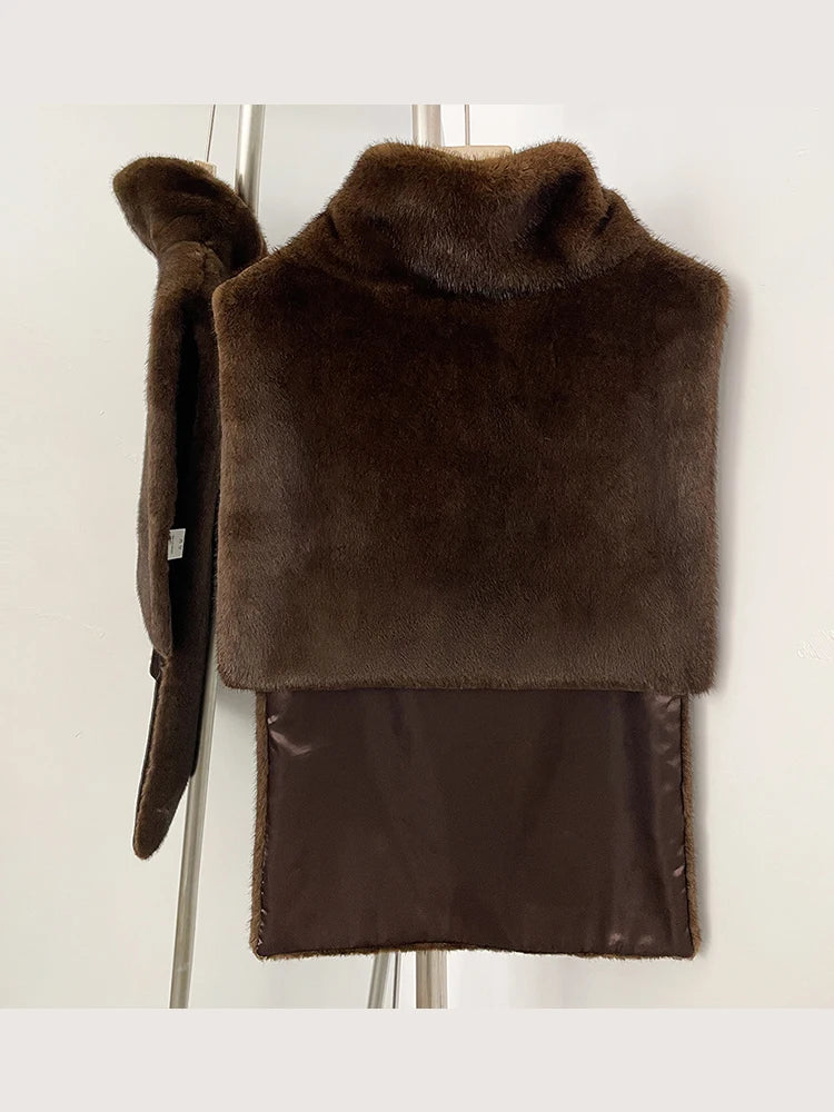 Mumaroho 2026 Winter Spring Women Faux Fur Sable Vest Crop Top Solid  Turtleneck Eco Mink Faux Fur Tank Tops Pullover Jacket - Matrix Studios