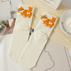 Cartoon 3D Cat Egg Design Middle Tube Socks for Women Soft Breathable Cute and Funny Couple Socks Spring Autumn Cute - Matrix Studios
