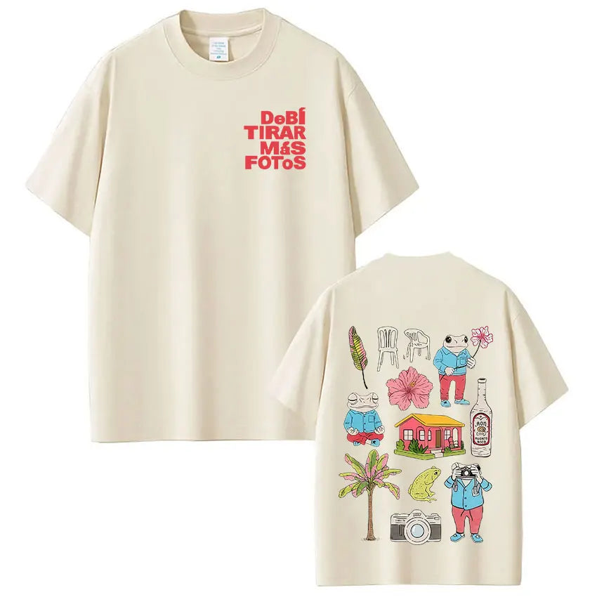 Rapper Bad Bunny T-shirt Debi Tirar Mas Fotos DTMF World Tour T Shirts Men's Women Fashion Vintage Hip Hop T-shirts Streetwear - Matrix Studios