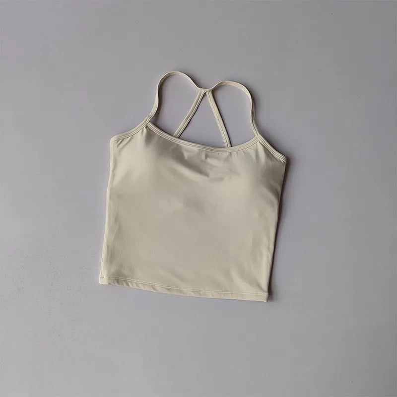 Women's Cross Back Push-Up Yoga Sports Bra Comfortable Gym Tank Top Workout Fitness Vest 'Naked Feeling' Gym Bra Fitness Wear - Matrix Studios