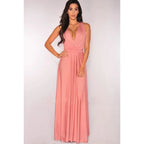 Fashion Multi-worn V-neck Vestidos De Fiesta Women Long Dress Sexy Strapped Lady Summer Maxi Dress - Matrix-studios.com