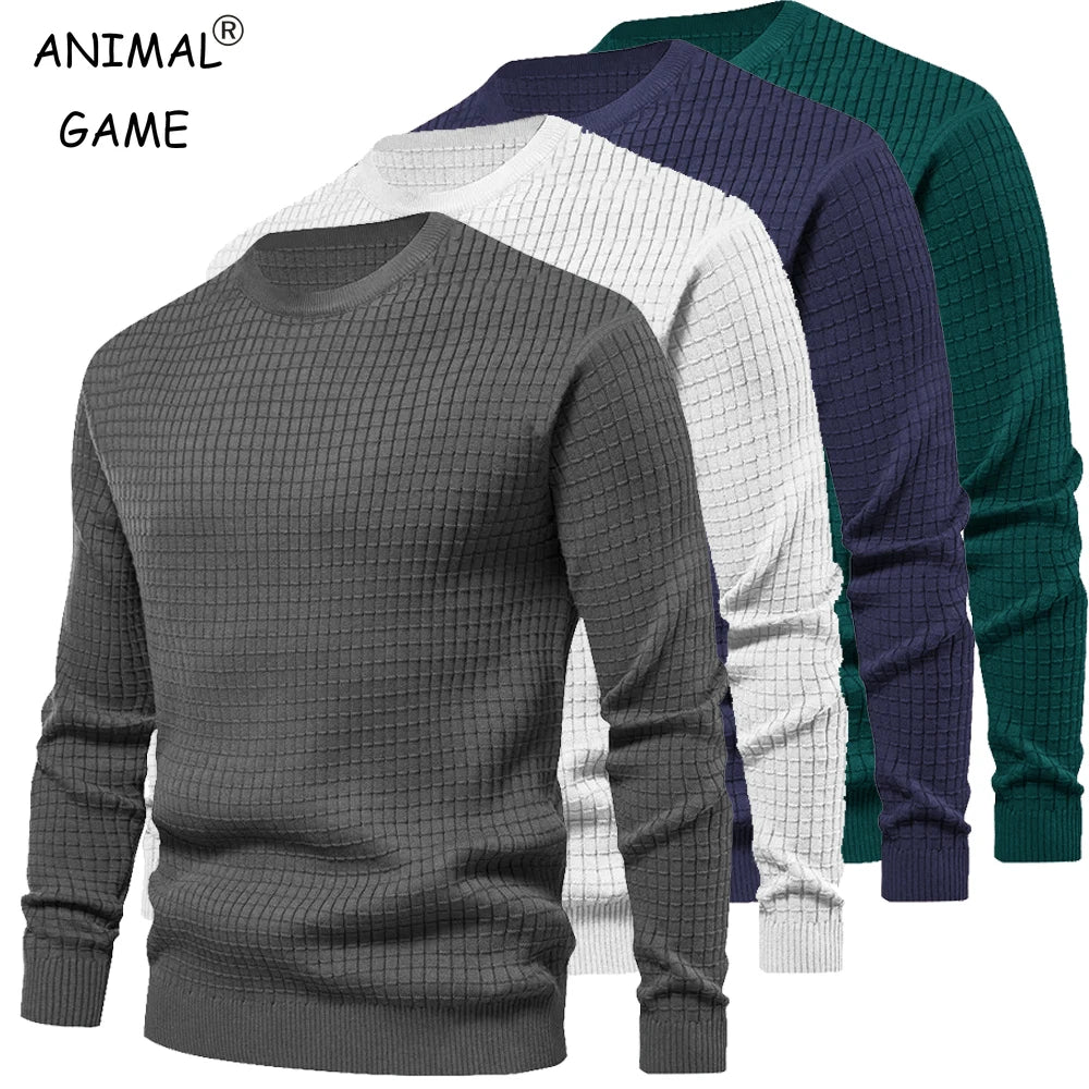 New Men's Crew Neck Sweatshirts Solid Color Large Sweatwear Spring Outdoor Jogging Tops - Matrix Studios