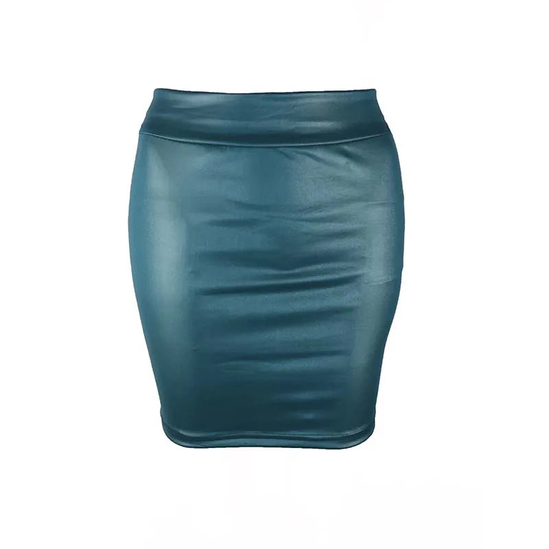 Black Slim Imitation Leather Pencil Mini Skirt High Waist Sexy Fashion Korean Short Skirts Women Wholesale Summer Sweet - Matrix-studios.com