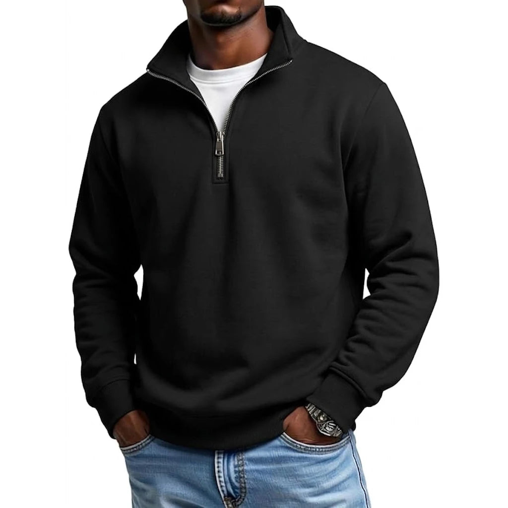 Outdoor Men Zipper Sweatshirts Spring Quarter Zip Pullover Half Zipper Hoodie for Men Gym Man Autumn Solid Men's Sweatshirt Coat - Matrix Studios