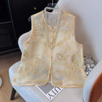 Thin Vest for Women Clothing Ethnic Style Print Vintage Clothes Streetwear Coats Women Jackets Chinese style Casual Summer - Matrix Studios