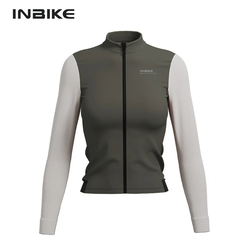 INBIKE Warm Thermal Cycling Jersey Set for Women Comfortable Fleece Road Bike Bib Pants Windproof Road MTB Clothing with Pockets - Matrix-studios.com