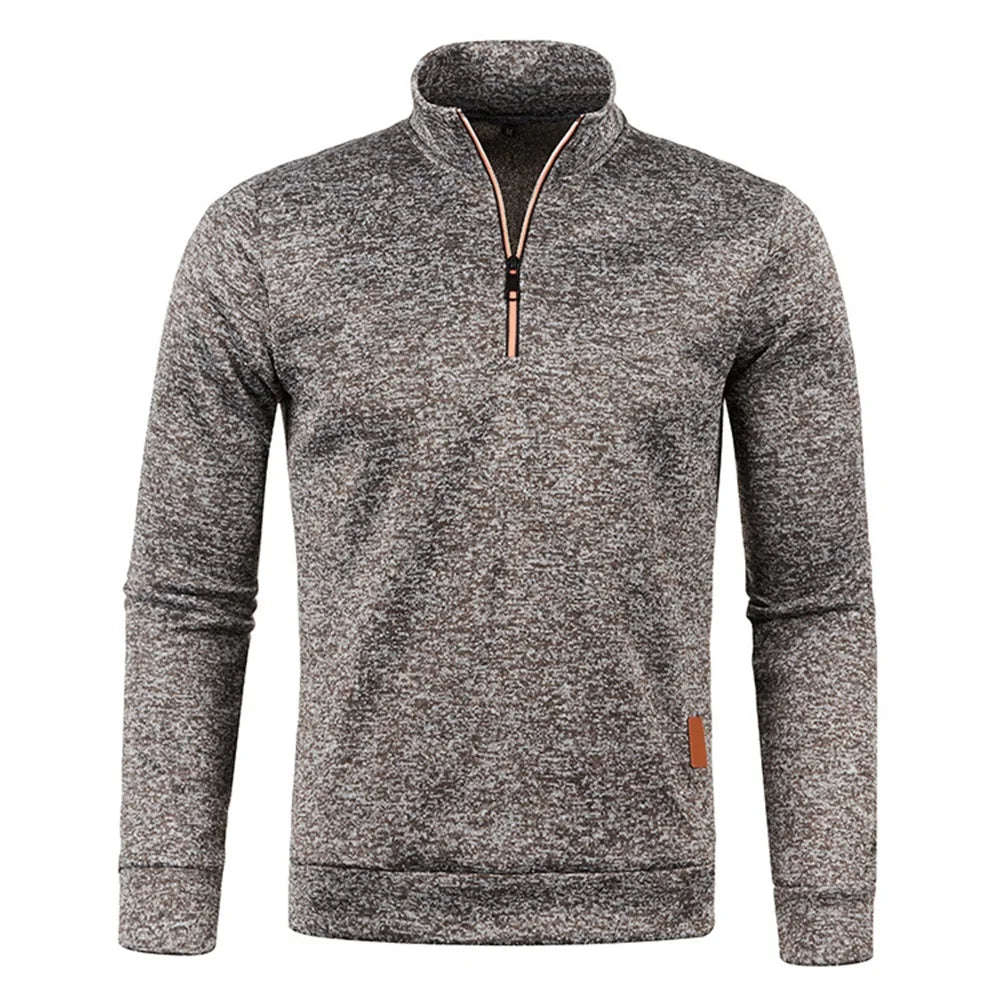 Men's Sweatshirts Half Zipper Pullover Male Long Sleeve Flleece Sweater Standcollar Snowflakes Hoodies Men Clothes - Matrix Studios