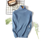 Casual Soft Polo-neck Jumper New Autumn Winter Women Knitted Turtleneck Sweater Fashion Slim Elasticity Solid Ribbed Pullovers - Matrix Studios