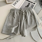 2026 Women's Comfortable Loose Wide-legged Drawstring A Pants Slim Waist Slim Fit Casual Home Versatile Sports Shorts New - Matrix Studios