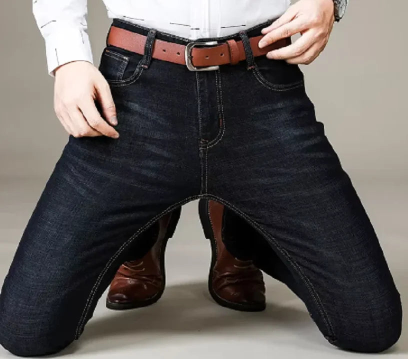 2025 New Business Men's Jeans Casual Comfortable Straight Stretch Fashion male Classic Premium Blue Black Denim trousers - Matrix Studios