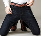 2025 New Business Men's Jeans Casual Comfortable Straight Stretch Fashion male Classic Premium Blue Black Denim trousers - Matrix Studios