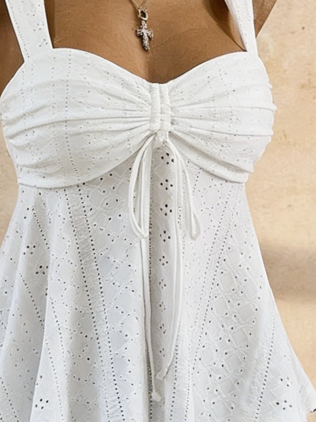 Women Sweetheart Neck Drawstring Ruched Peplum Cami Top Polka Dot Print Sleeveless Casual Camisole Outfit - Matrix-studios.com