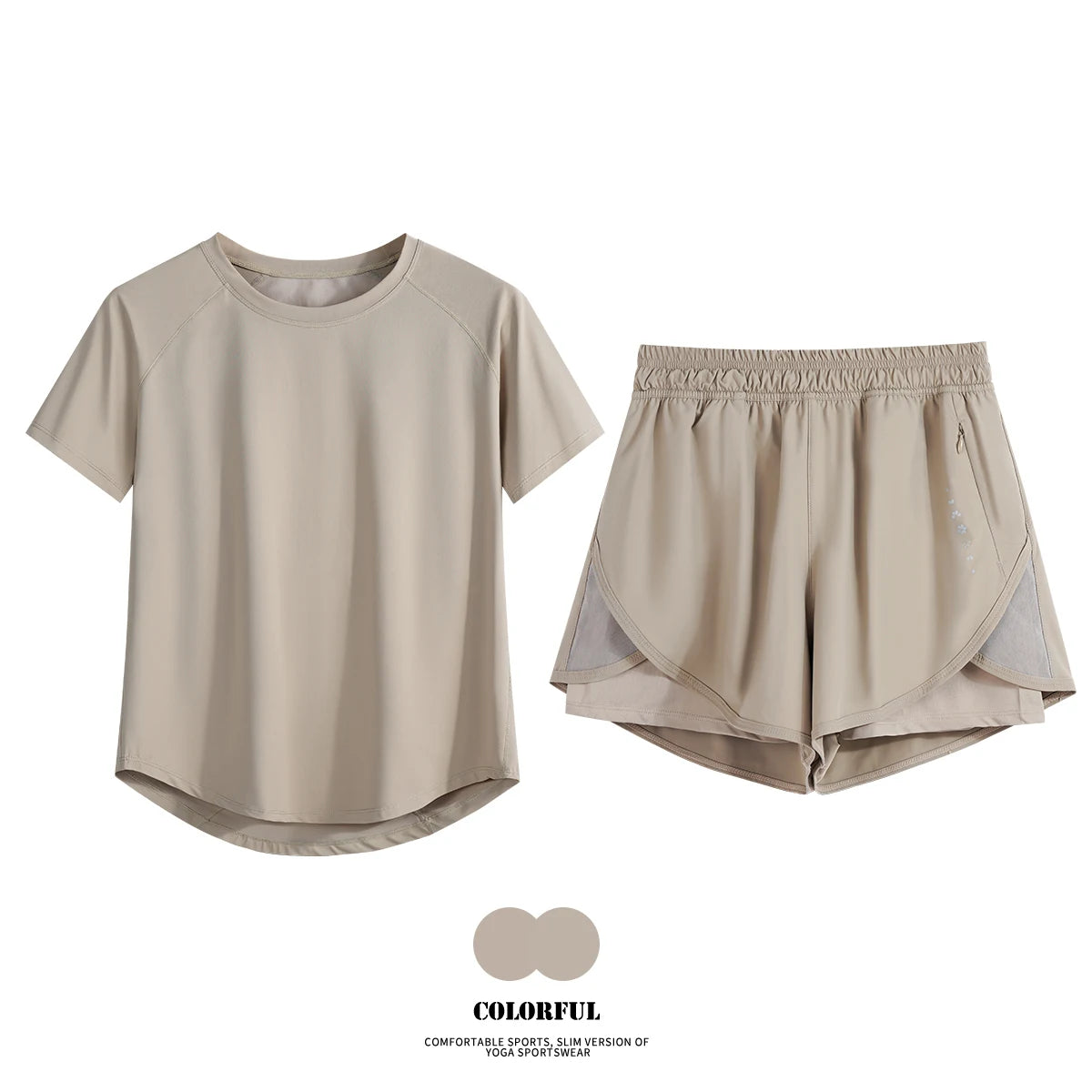DRUR 2pcs Gym Set Women Summer Sportswear Outfit 2 Piece Short Sleeve Sports Shirt Shorts Sets Jogging Suit Female Tracksuit New - Matrix-studios.com