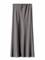 Brown Long Satin Skirts Women Luxury Maxi Autumn Summer High Waist Silk Black Skirt Long Straight Shining Beige Satin Skirt Maxi - Matrix-studios.com