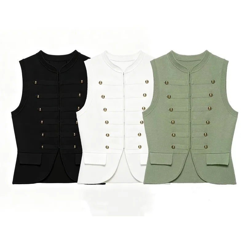 Guobioziy2026 Women's New Rope Knot Decorative Knit Vest Casual and Versatile Elegant and Graceful - Matrix Studios