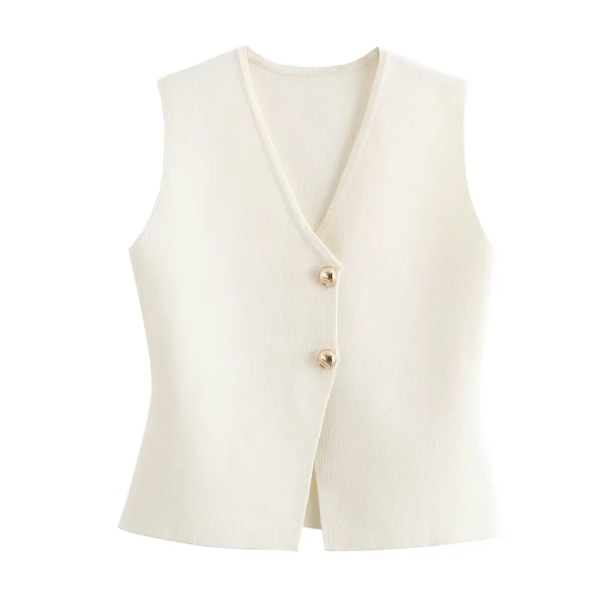 MUJER Woman Knit Vest Top Cropped Sleeveless Vests for Women 2025 Button Summer Vest Top Women Waistcoat Knitted Short Tops - Matrix Studios
