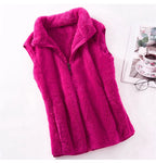 2026 Autumn Winter Polar Fleece Vest Women Coat High Collar Zipper Sleeveless Jacket Warm Coral Velvet Vest Female Waistcoat 4XL - Matrix Studios
