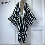 WINYI 2026 Kimono Women Printed Bubble Hem Coat Long Sleeve Cardigan Abaya Dubai Luxury Beachwear Cover Up Boho Dress Caftan - Matrix-studios.com