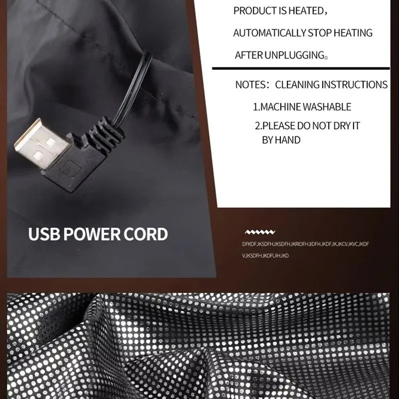 9 Heated Vest Zones Electric Heated Jackets Men Women Sportswear Heated Coat Graphene Heat Coat USB Heating Jacket For Camping - Matrix Studios