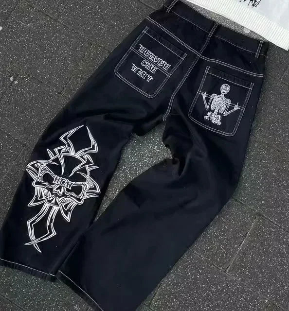 Streetwear Heavy Jeans Y2K Clothing Men Women Hip Hop Retro Pockets Baggy Cargo Pants Baggy Jeans Low Rise Wide Leg Trousers - Matrix Studios
