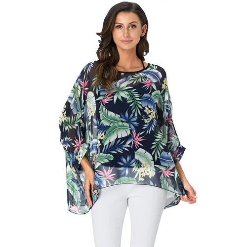 Women Blouses Plus Size Clothing Summer 2021 Novelty Bohemian Shirts Blusas Femininas Bohemian Style Women's Chiffon Tops Tees - Matrix-studios.com