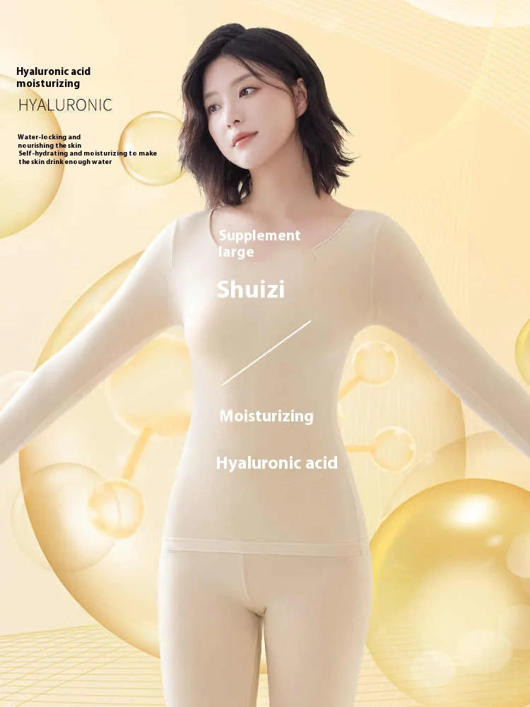 Winter Seamless Fleece Warm Leggings Female casual warm top Ladies Thermal Underwear 2pcs Set Slim Thin  Sports Fitness Leggings - Matrix-studios.com