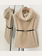 Mumaroho 2026 Winter Spring Women Faux Fur Sable Vest Crop Top Solid  Turtleneck Eco Mink Faux Fur Tank Tops Pullover Jacket - Matrix Studios